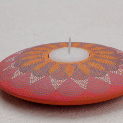 How to Decorate Cement Tealight Candle Holder Using Dot Mandala