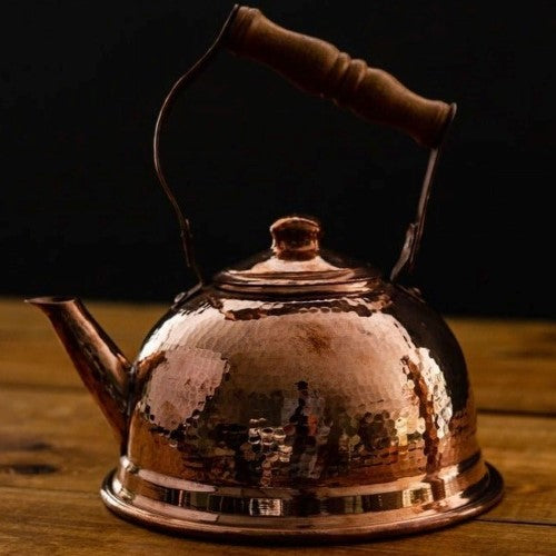 Copper Tea Pot, Water Kettle, Instant Coffee Maker, Vintage Kitchen Decor 